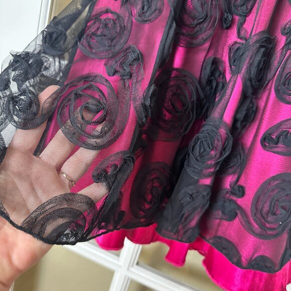 Vintage LOVE TEASE Satin Party Cocktail Dress Size 1 - Picture 4 of 10